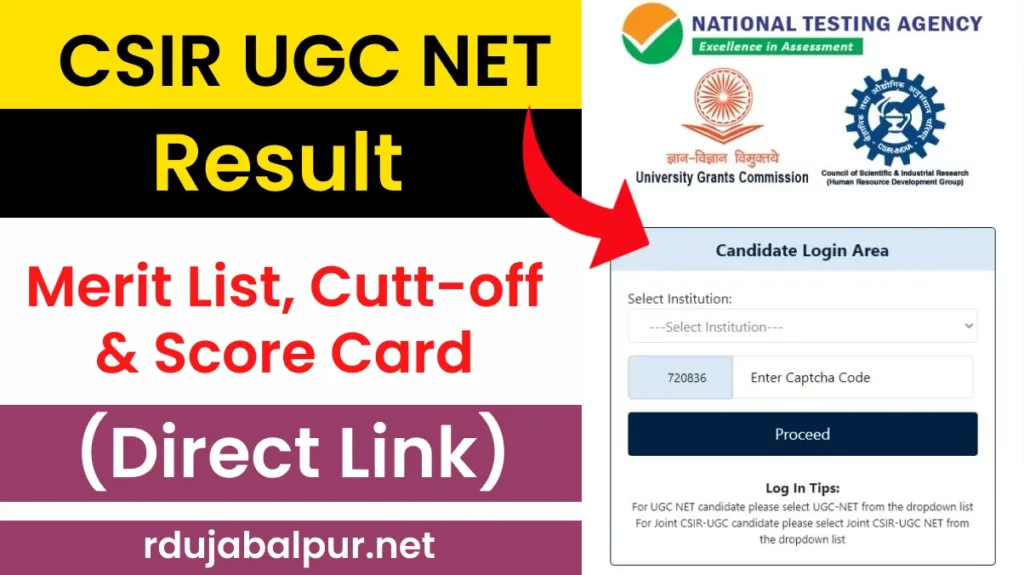 CSIR UGC NET Result 2022